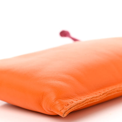 Hermes Milo Lambskin Swift Drawstring Pouch Orange Poppy 8 of 8