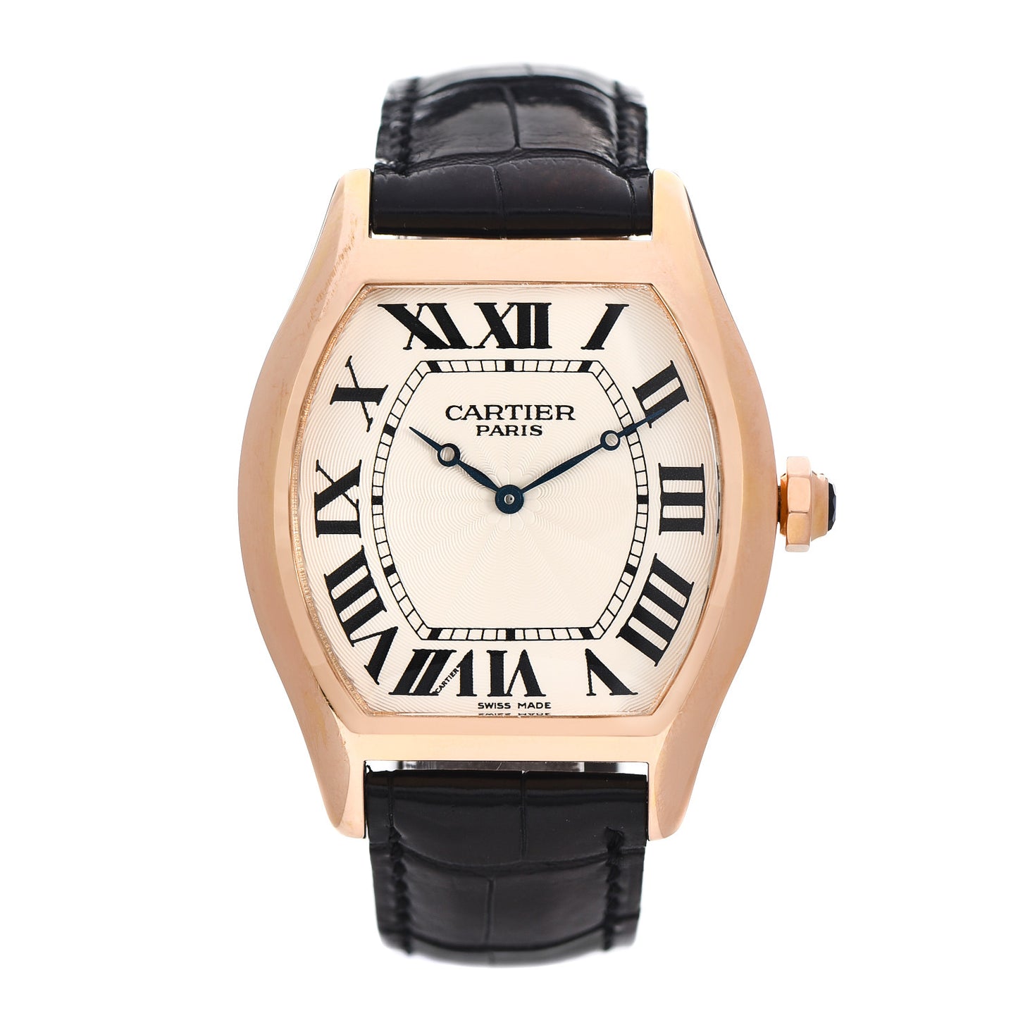 18K Pink Gold Alligator 38mm Tortue Manual Winding Watch