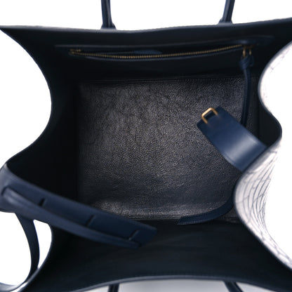 Celine Crocodile Embossed Calfskin Medium Phantom Luggage Navy Blue 5 of 24