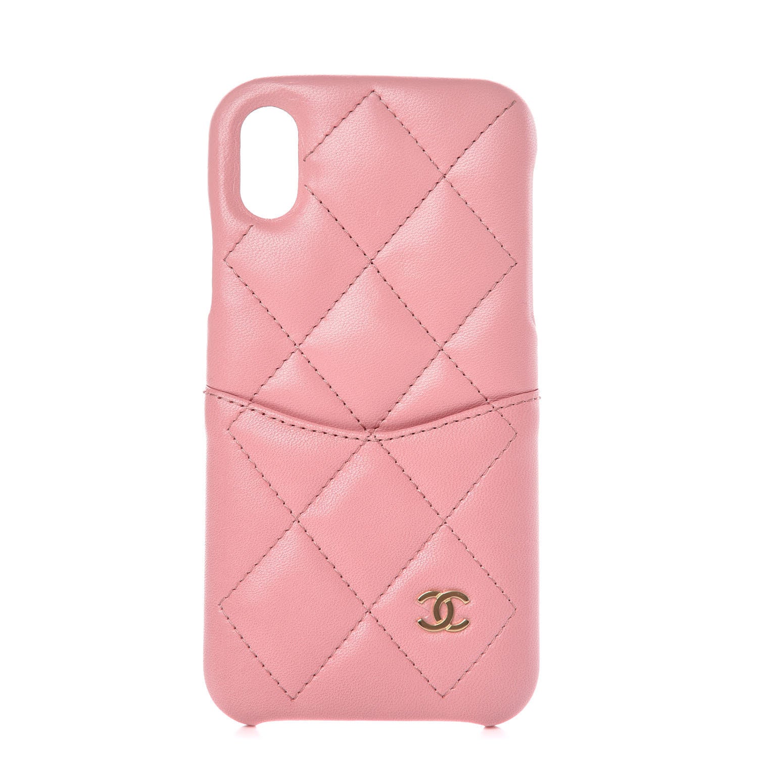 Chanel Lambskin Quilted iPhone X Coco Tech Case Pink 1 of 7