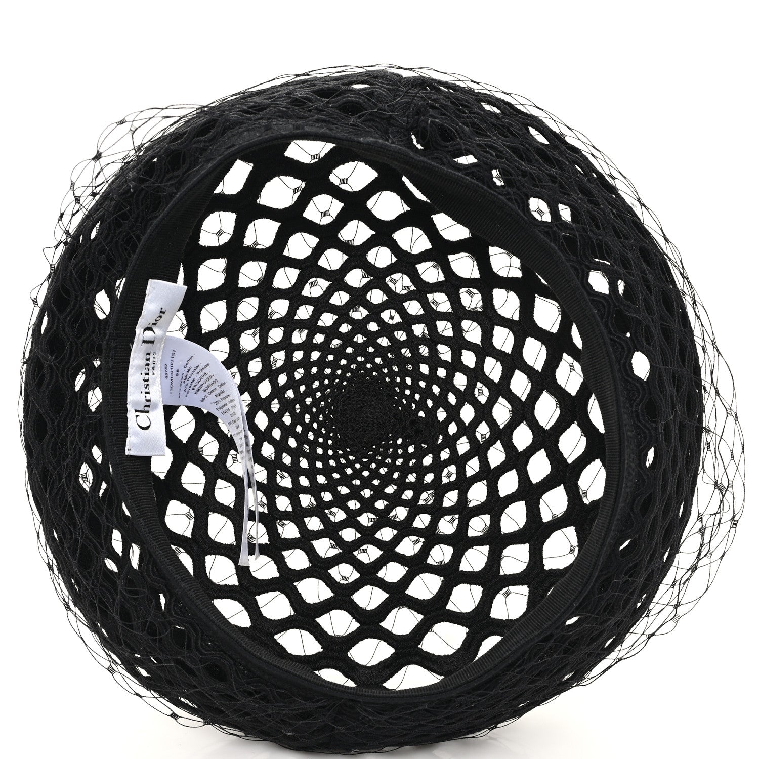 Christian Dior Mesh Arty Veil Beret 58 Black 7 of 8