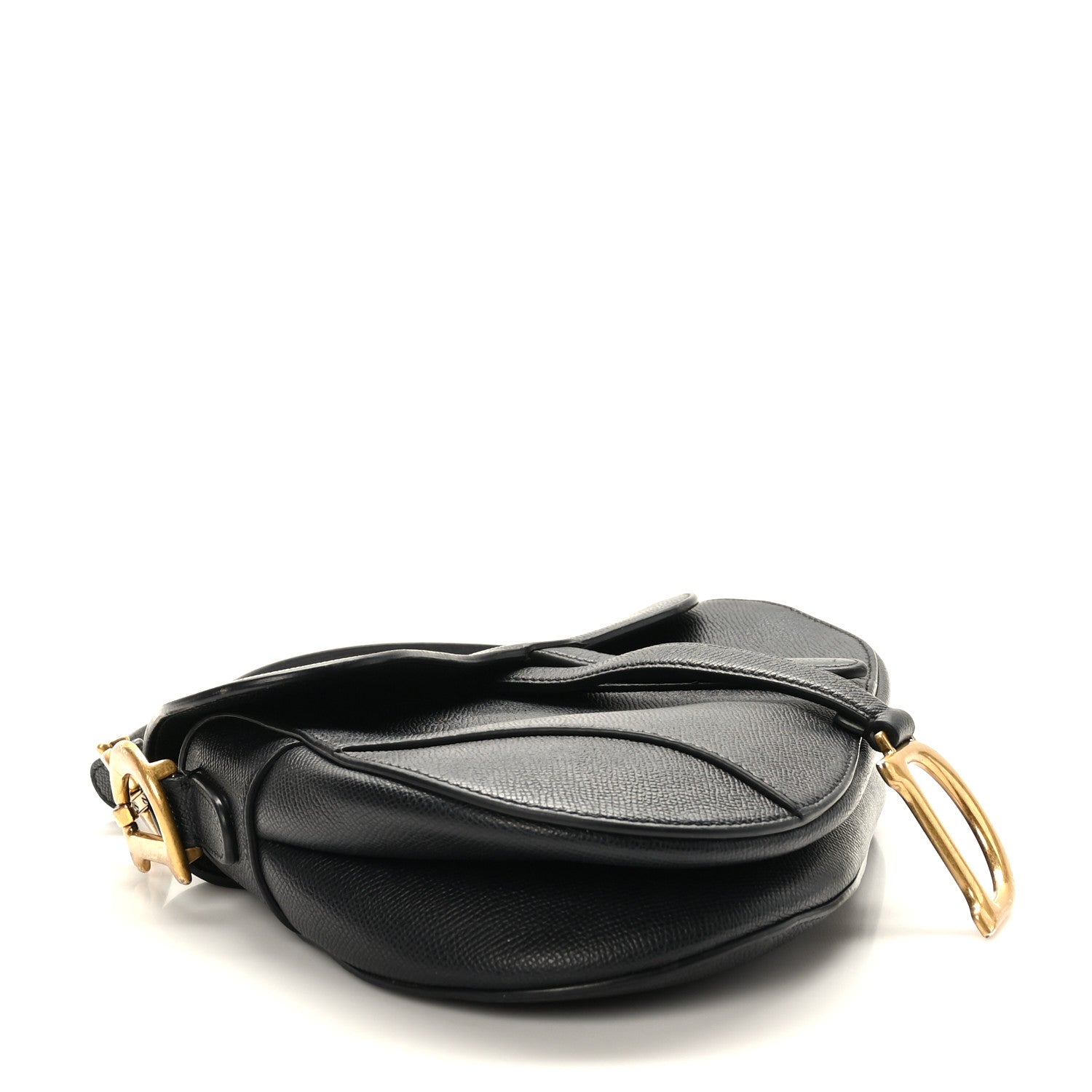 Christian Dior Grained Calfskin Saddle Bag Black 4 of 10