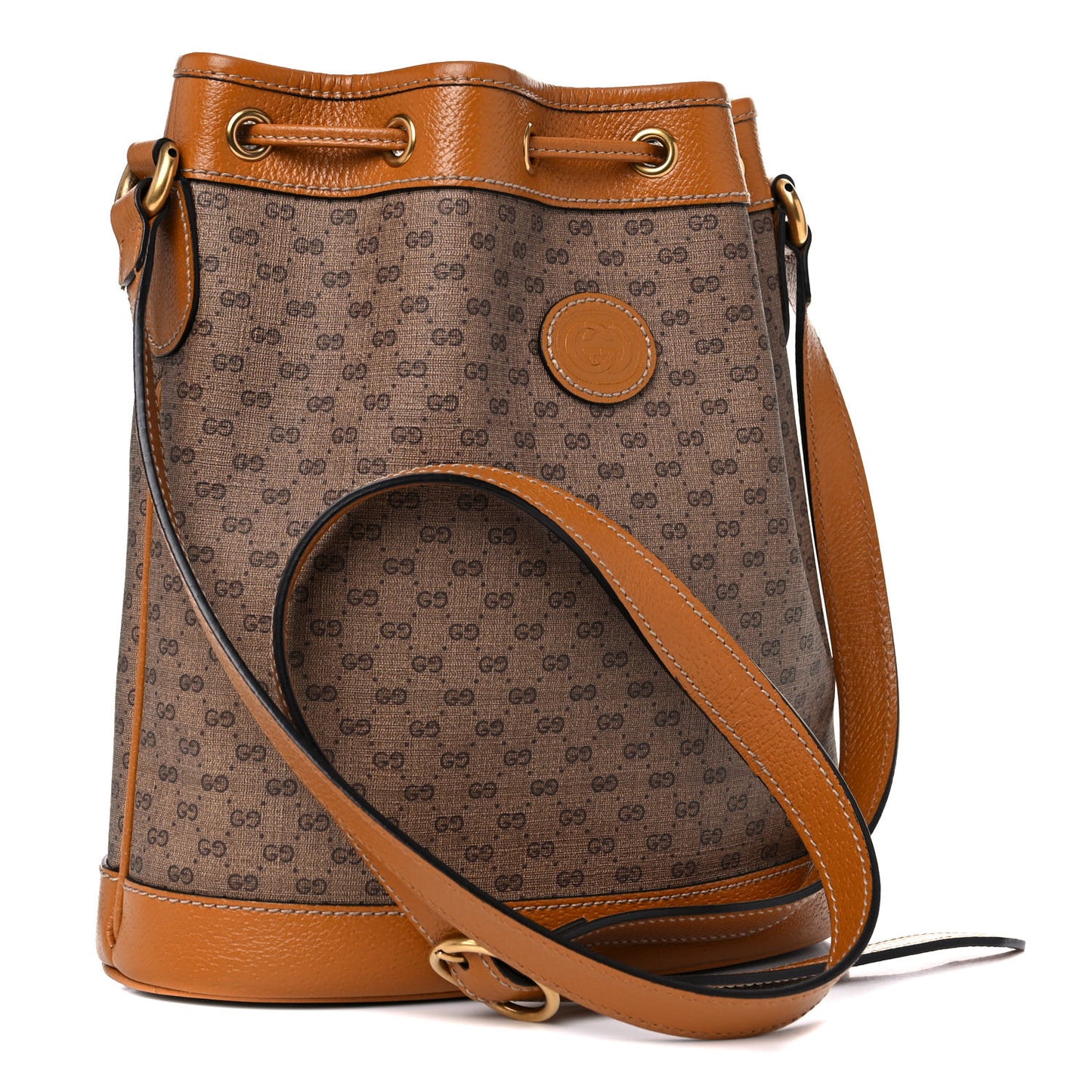X DISNEY Mini Vintage GG Supreme Monogram Bucket Bag Beige Vintage Sun Oil