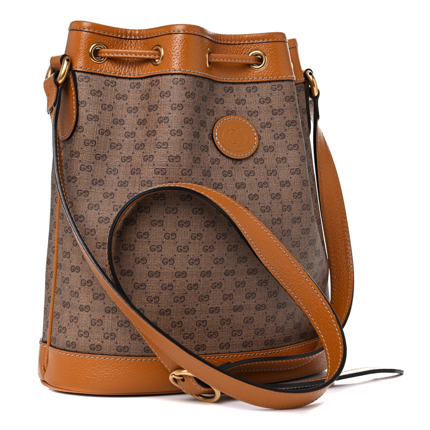 Gucci X DISNEY Mini Vintage GG Supreme Monogram Bucket Bag Beige Vintage Sun Oil 2 of 10