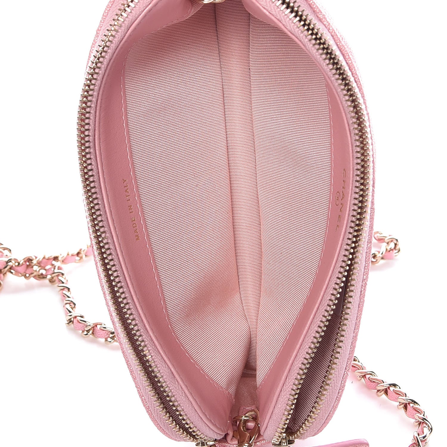 Chanel Iridescent Caviar Quilted Clutch With Chain Rose 6 of 11