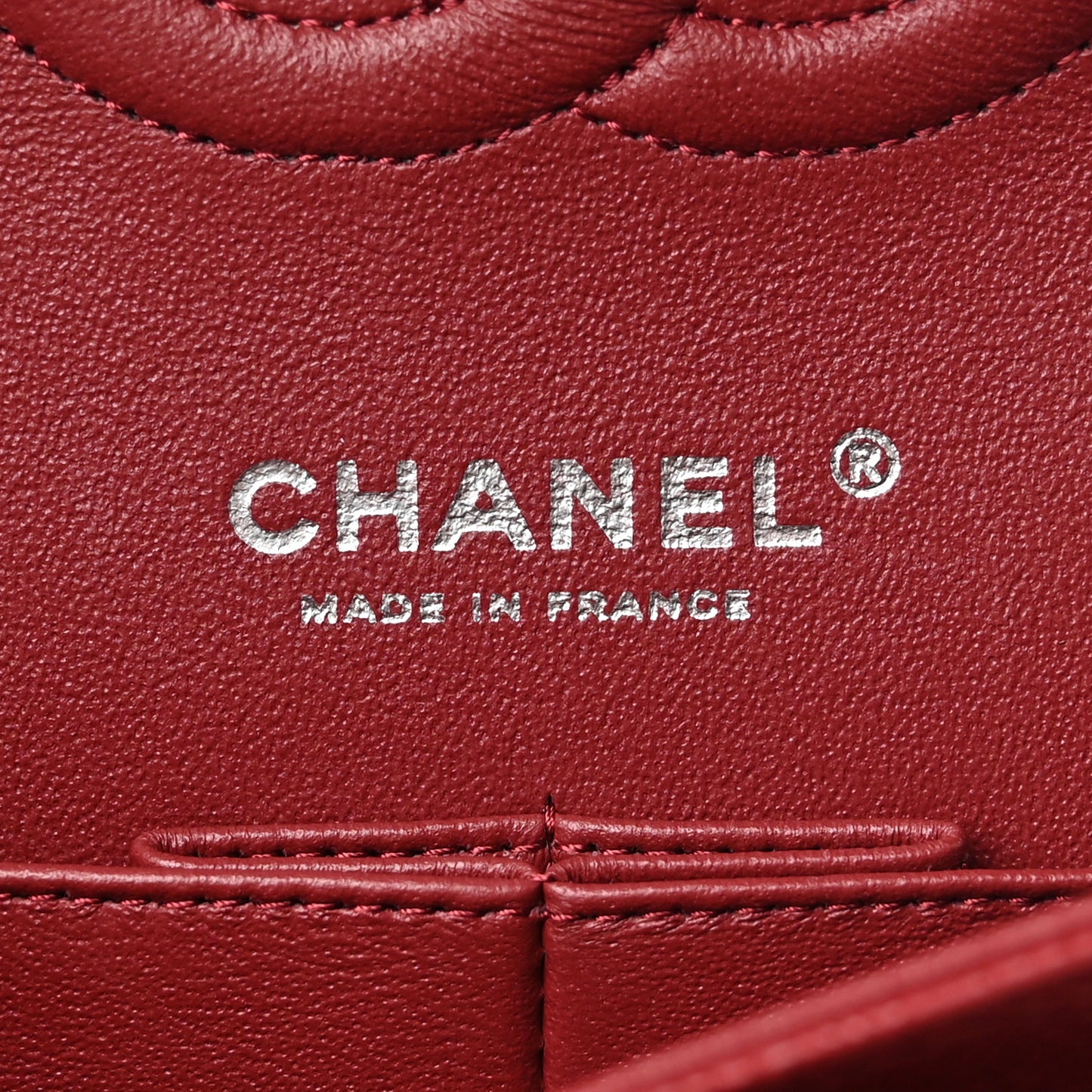 Caviar Quilted Medium Double Flap Dark Red
