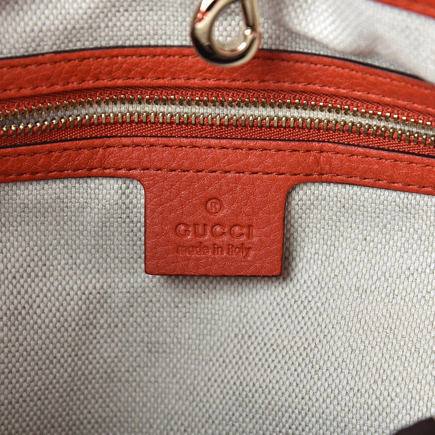 Gucci Pebbled Calfskin Medium Soho Chain Shoulder Bag Sun Orange 6 of 10