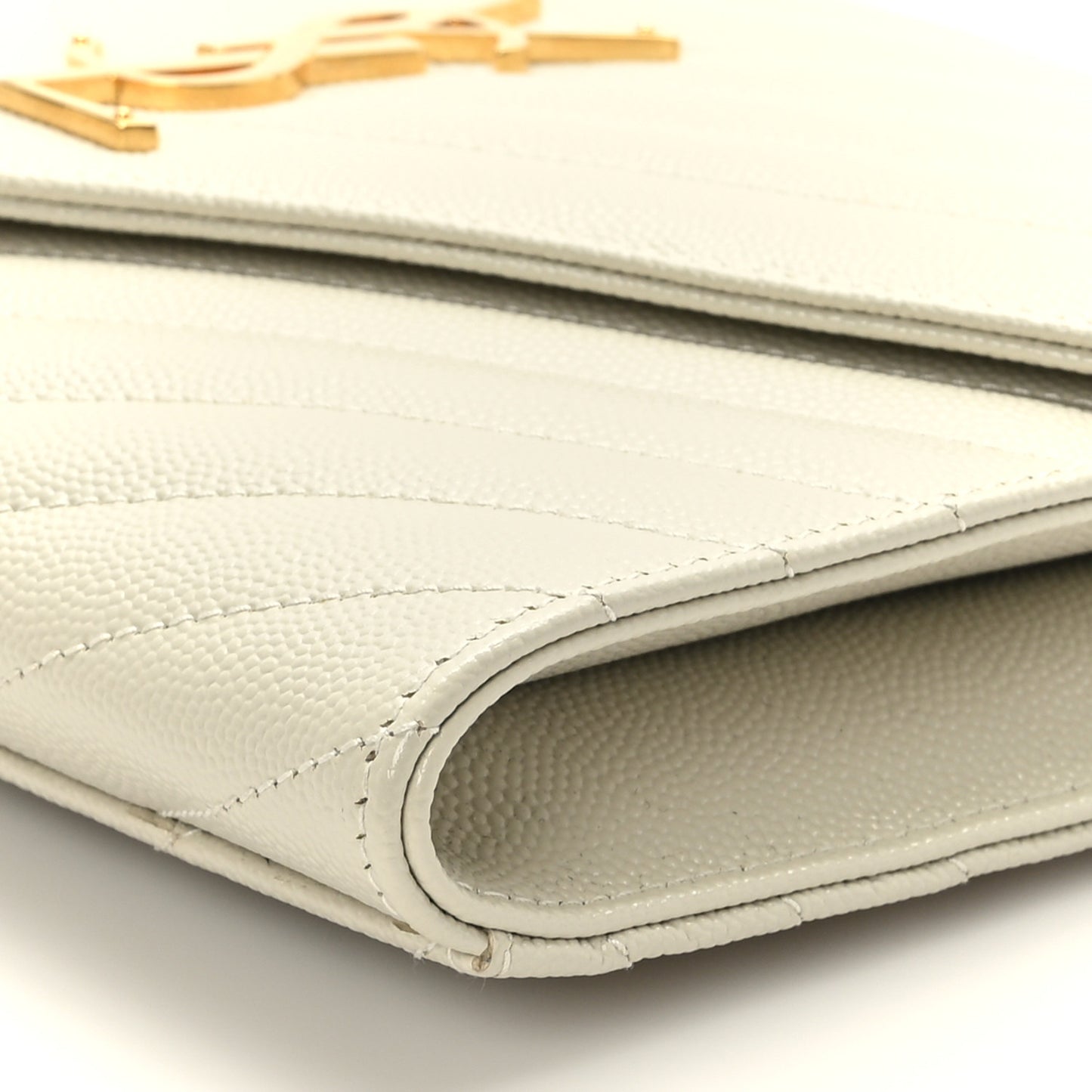 Grain De Poudre Matelasse Chevron Monogram Envelope Clutch Blanc Vintage