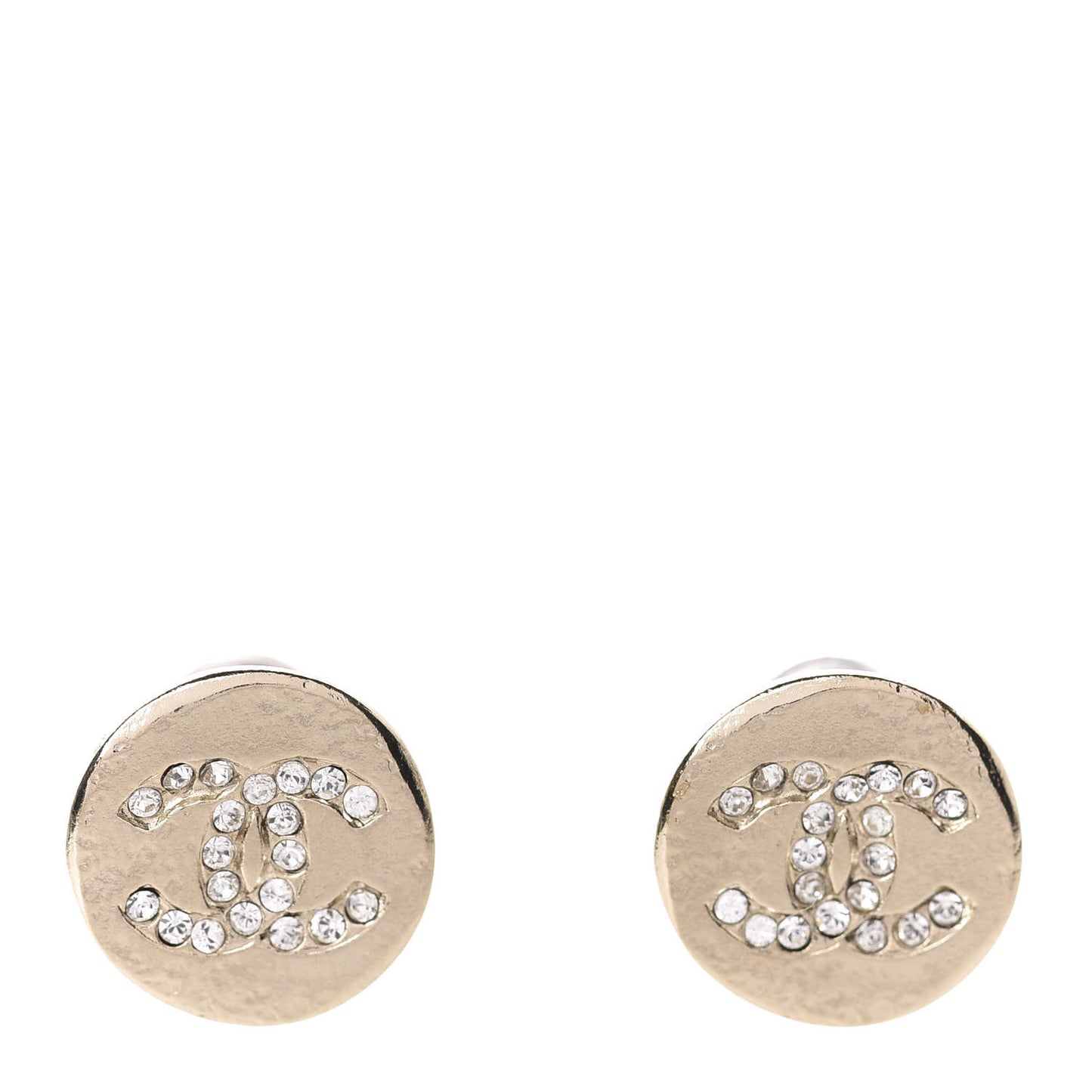 Crystal Papyrus Stud Earrings Gold