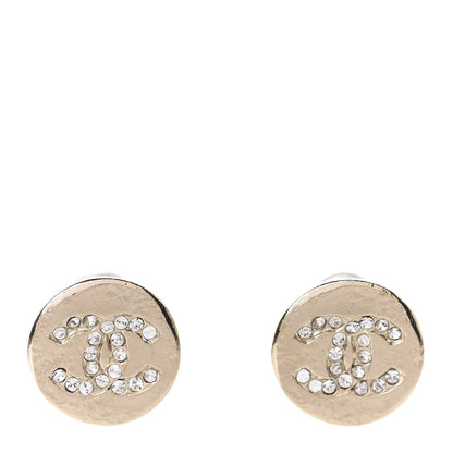 Chanel Crystal Papyrus Stud Earrings Gold 1 of 5