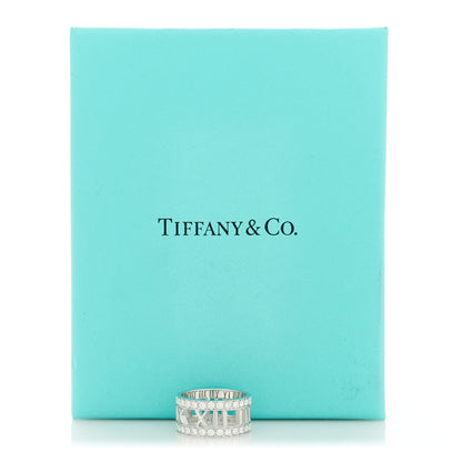 Tiffany 18K White Gold Diamond Wide Atlas Open Ring 47 4 5 of 5
