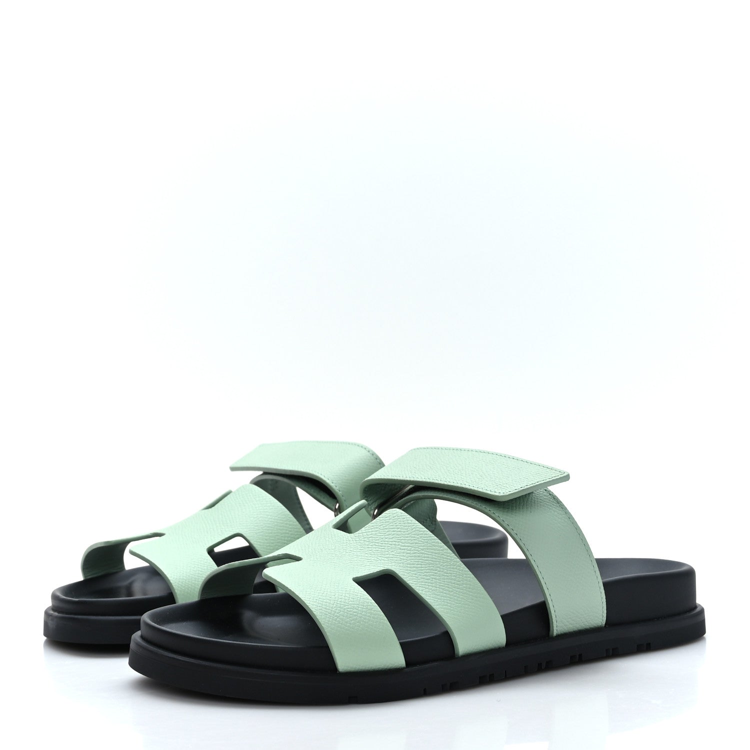 Hermes Epsom Womens Chypre Sandals 39 Vert Jade 3 of 9