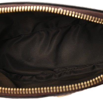 Gucci GG Supreme Monogram Textured Calfskin Web Medium Ophidia Cosmetic Case Beige Ebony New Acero 5 of 7