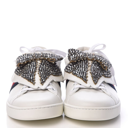 Gucci Calfskin Ayers Web Womens Ace Bow Lace Sneakers 40.5 White 2 of 11