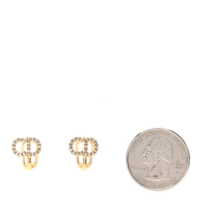 Christian Dior Crystal Clair D Lune Clip On Earrings Gold 2 of 4
