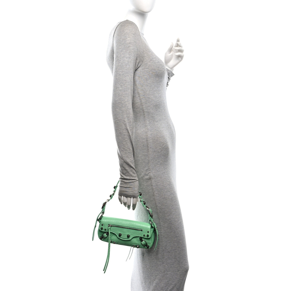 Balenciaga Agneau Arena Le Cagole Sling Bag XS Mint Green 2 of 10