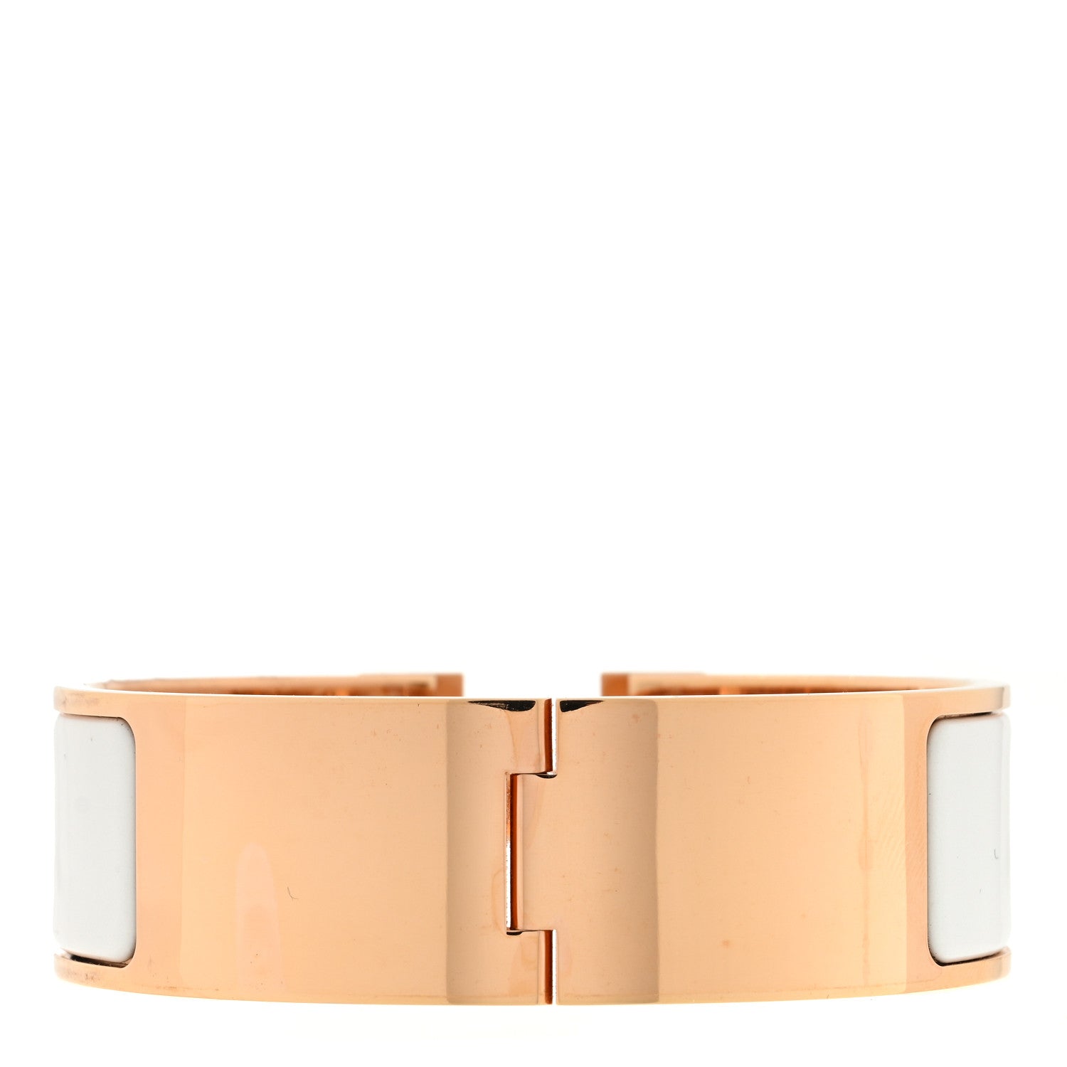 Hermes Enamel Wide Clic Clac H Bracelet GM White White 3 of 5