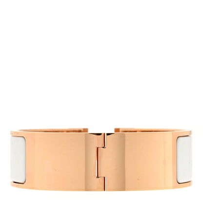 Hermes Enamel Wide Clic Clac H Bracelet GM White White 3 of 5