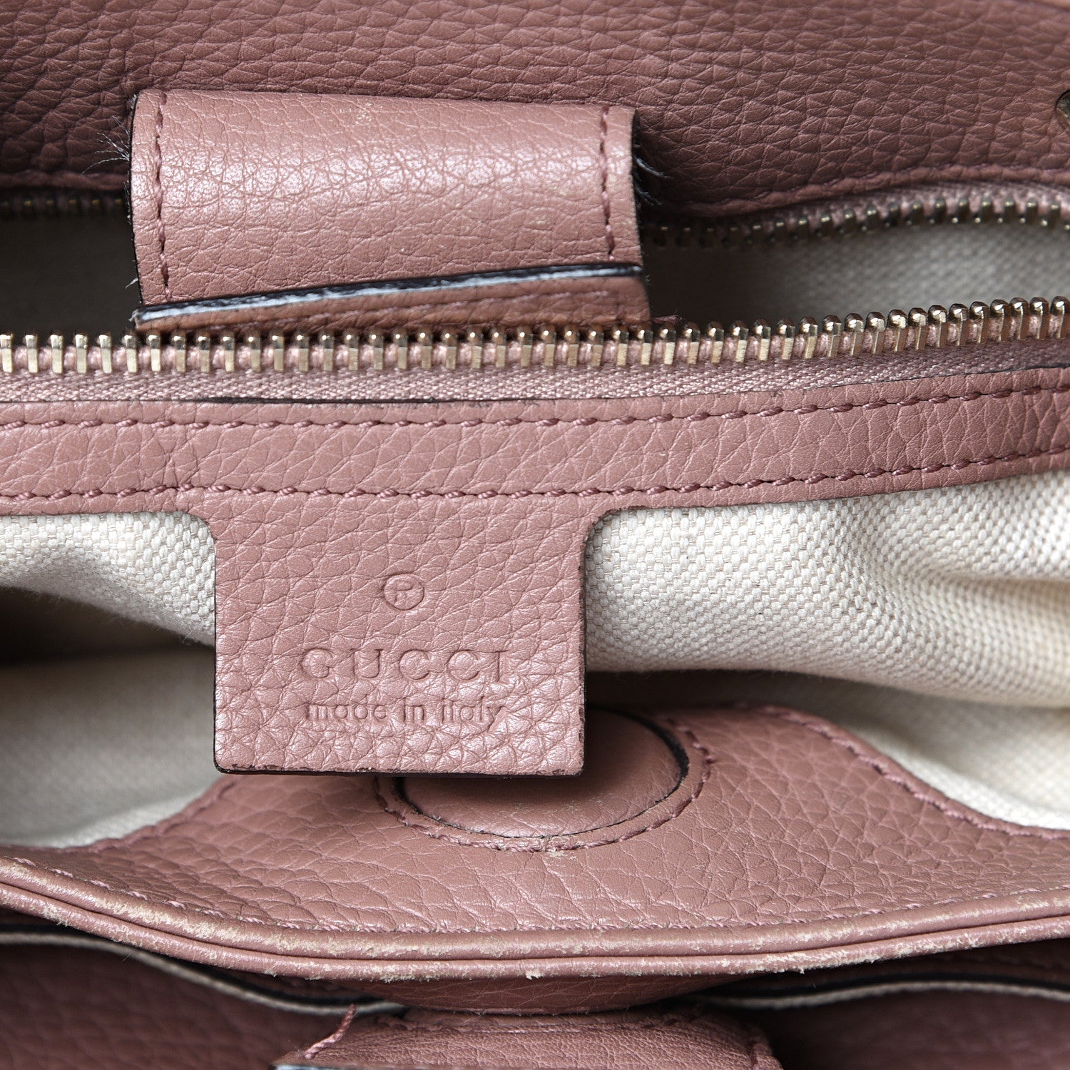 Gucci Calfskin Small Bamboo Shopper Tote Dark Cipria 5 of 17