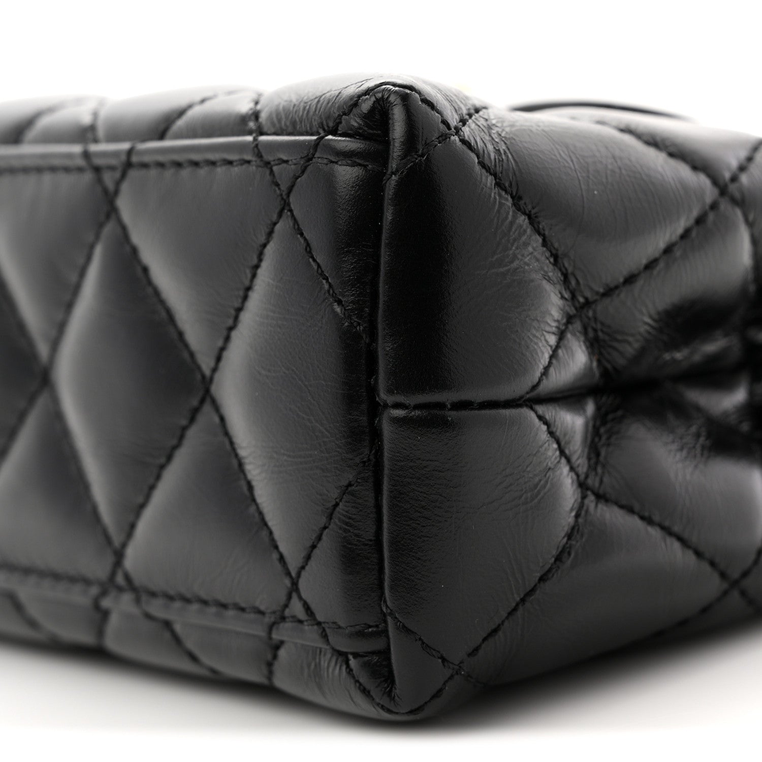 Chanel Shiny Aged Calfskin Quilted Nano Kelly Shopper Black 10 of 11