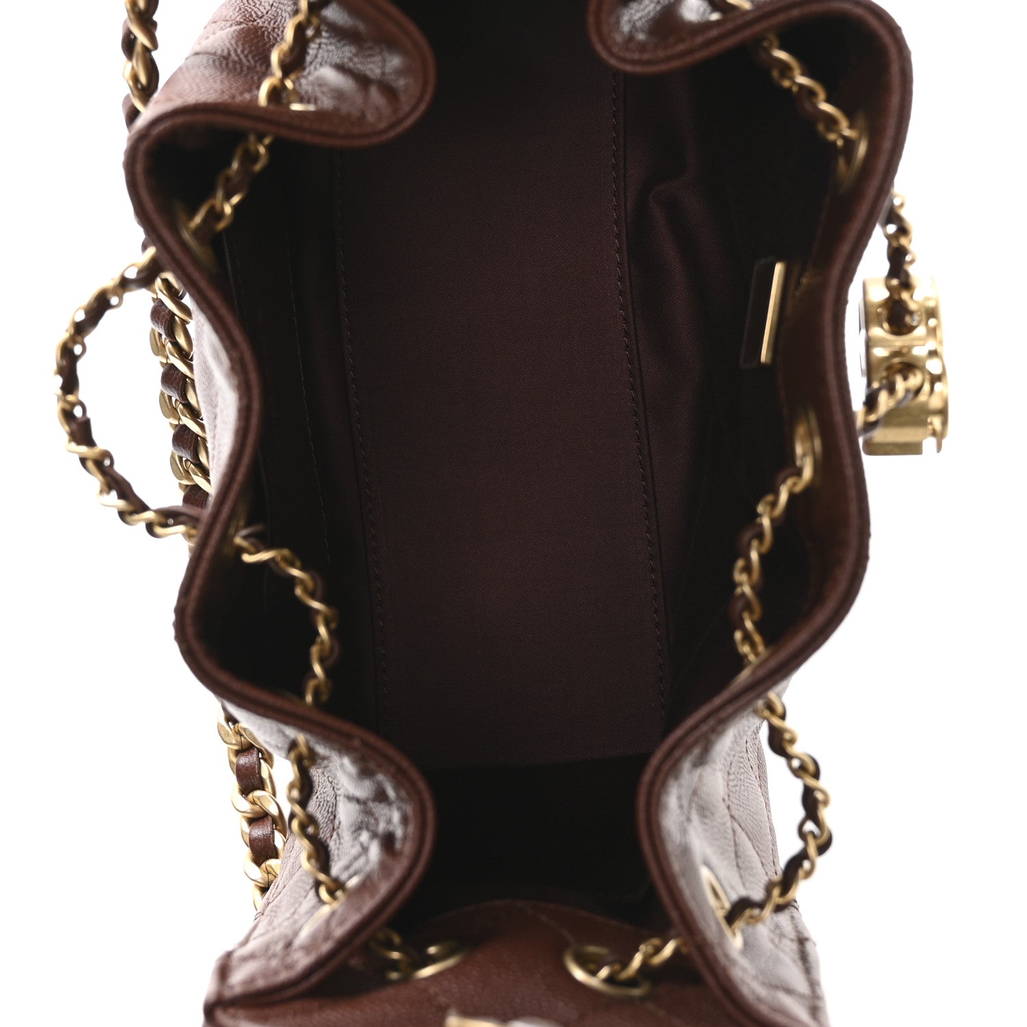 Chanel Caviar Quilted Mini Chanel 25 Handbag Brown 5 of 11