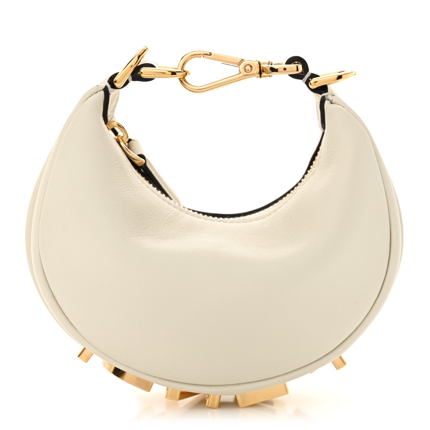 Vitello Grace Matte Nano Fendigraphy Hobo Charm White Ice