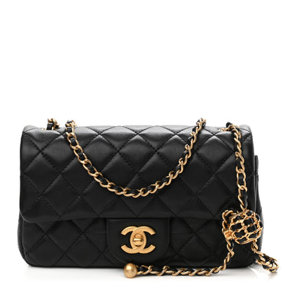 Chanel Lambskin Quilted Mini Rectangular Pearl Crush Flap Black 1 of 11