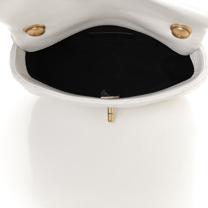 Chanel Lambskin Quilted Mini Lacquered Chain Flap White 6 of 9