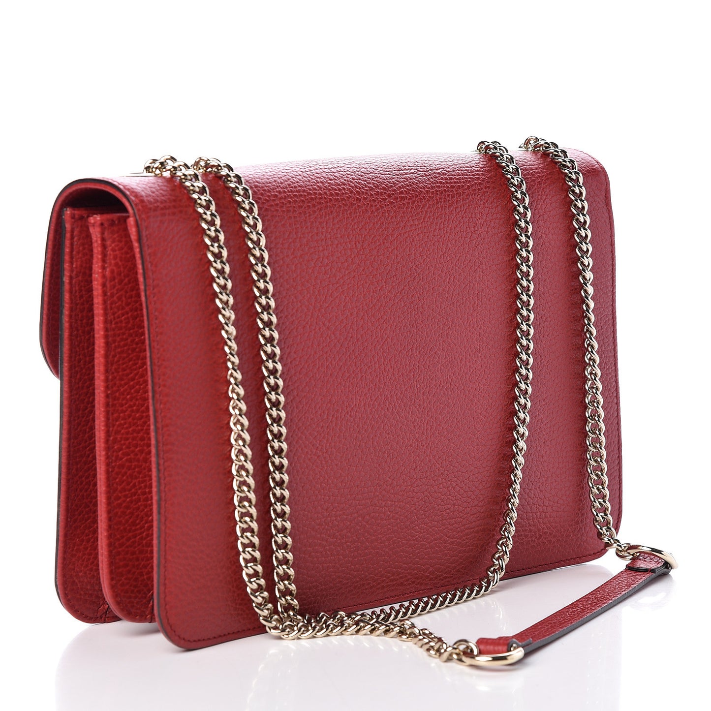Dollar Calfskin Interlocking G Shoulder Bag Red