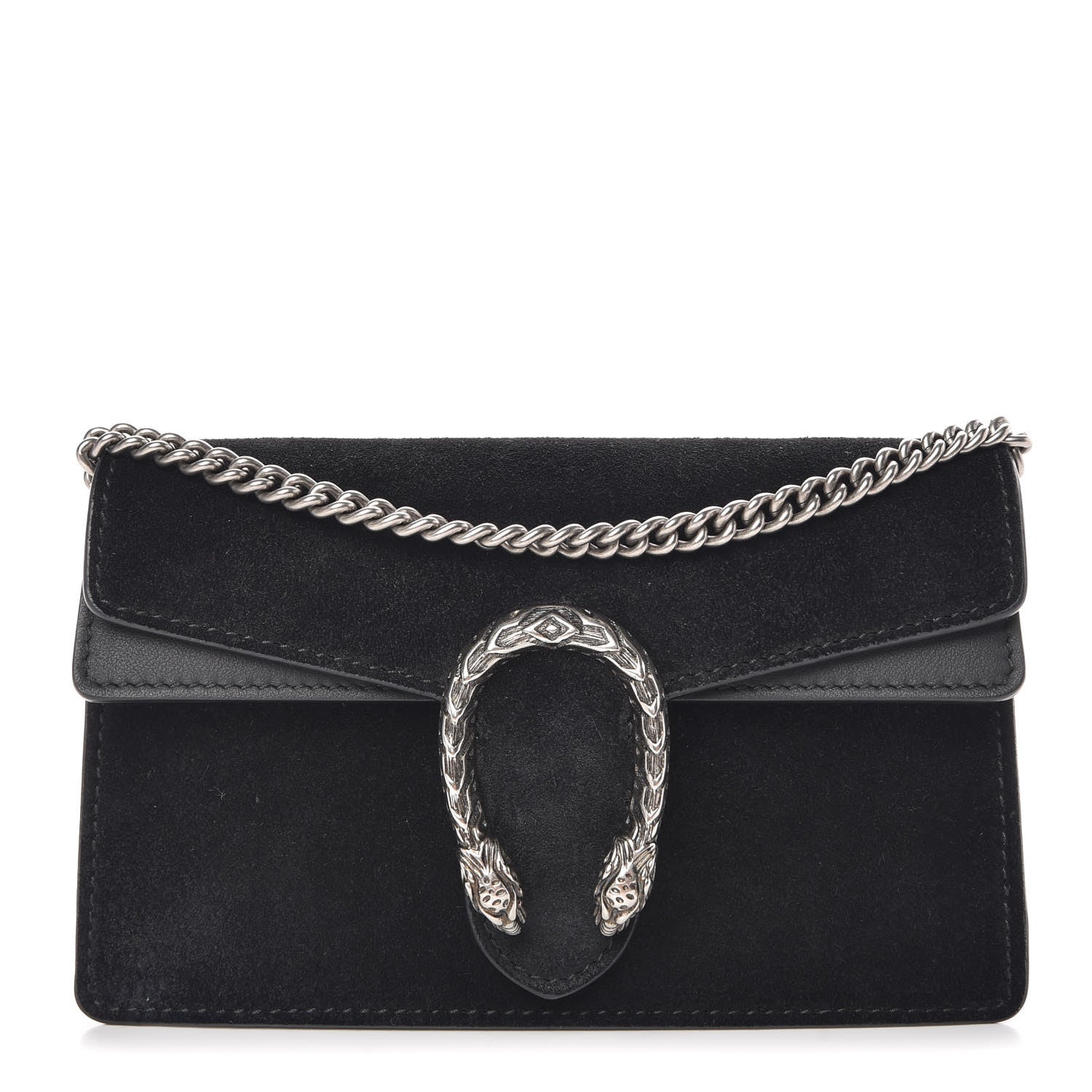 Gucci Suede Super Mini Dionysus Shoulder Bag Black 1 of 7