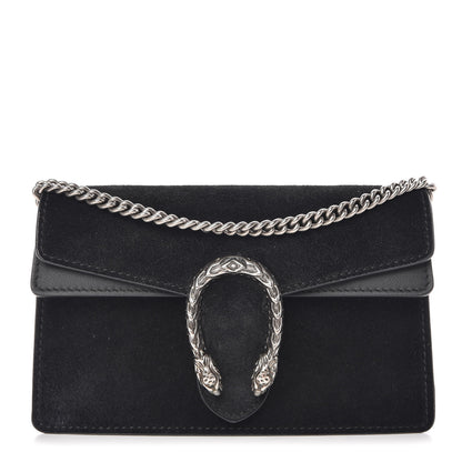 Gucci Suede Super Mini Dionysus Shoulder Bag Black 1 of 7