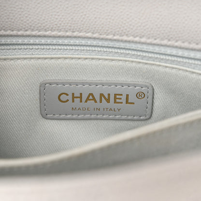 Chanel Caviar Quilted Mini Coco Handle Flap Light Grey 6 of 10