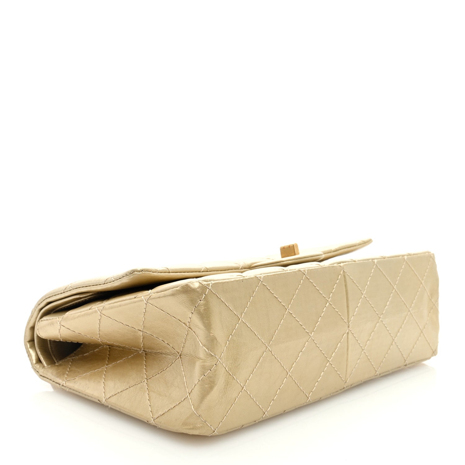 Chanel Metallic Aged Calfskin Quilted 2.55 Reissue 226 Flap Pale Gold 4 of 9