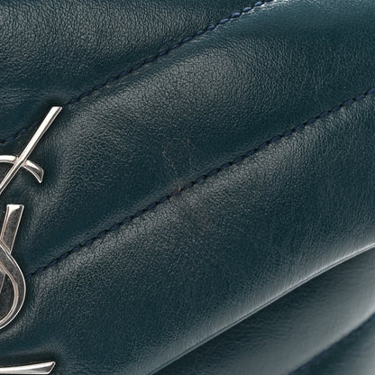 Saint Laurent Calfskin Y Quilted Monogram Toy Loulou Satchel Dark Green 10 of 11