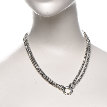 David Yurman Sterling Silver Diamond 18mm Double Wheat Chain Necklace 2 of 5