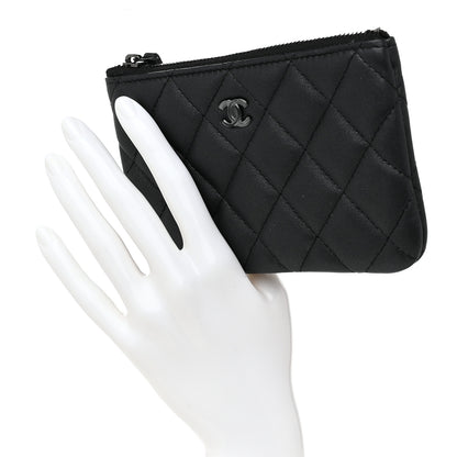 Chanel Pearly Lambskin Quilted Small Cosmetic Case So Black 2 of 8