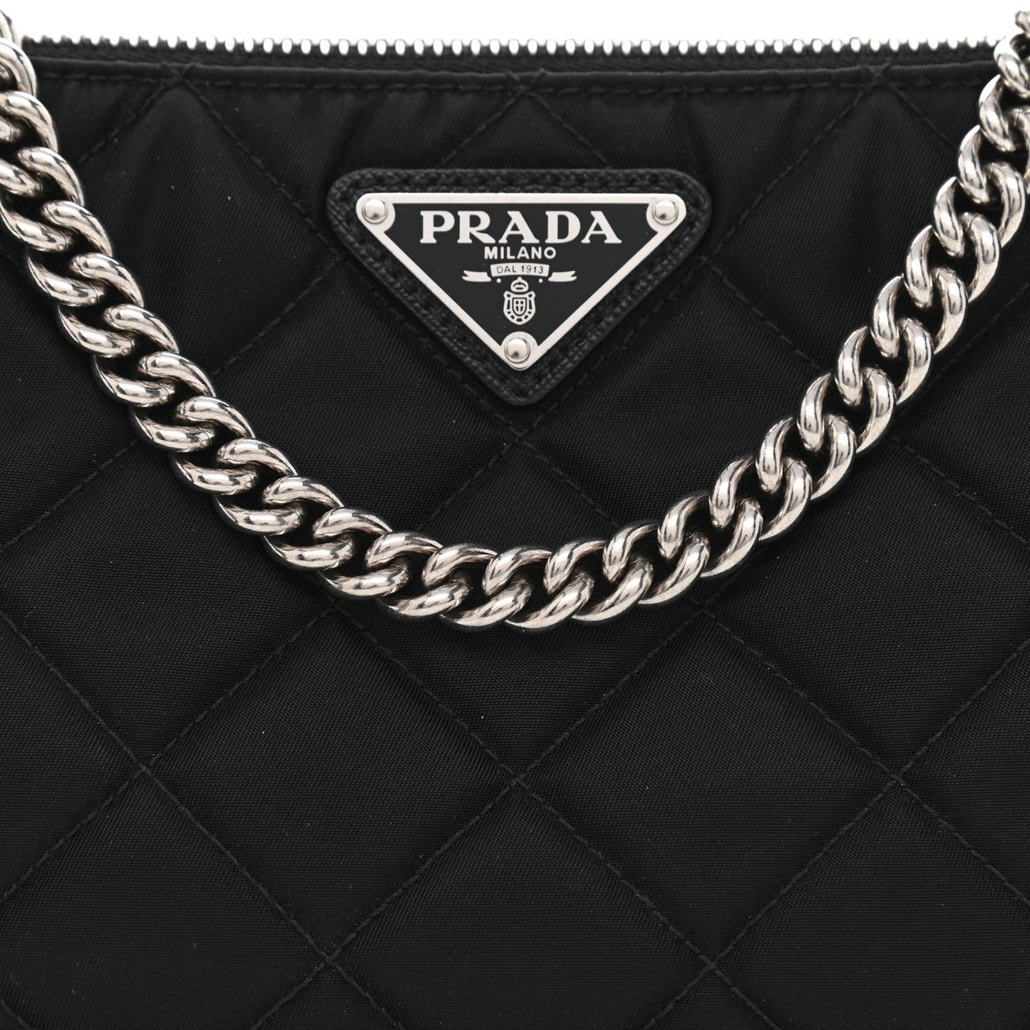 Nylon Tessuto Impuntu Quilted Crossbody Bag Black