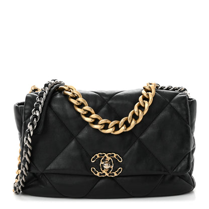 Chanel Lambskin Quilted Large Chanel 19 Flap Black 1 of 14