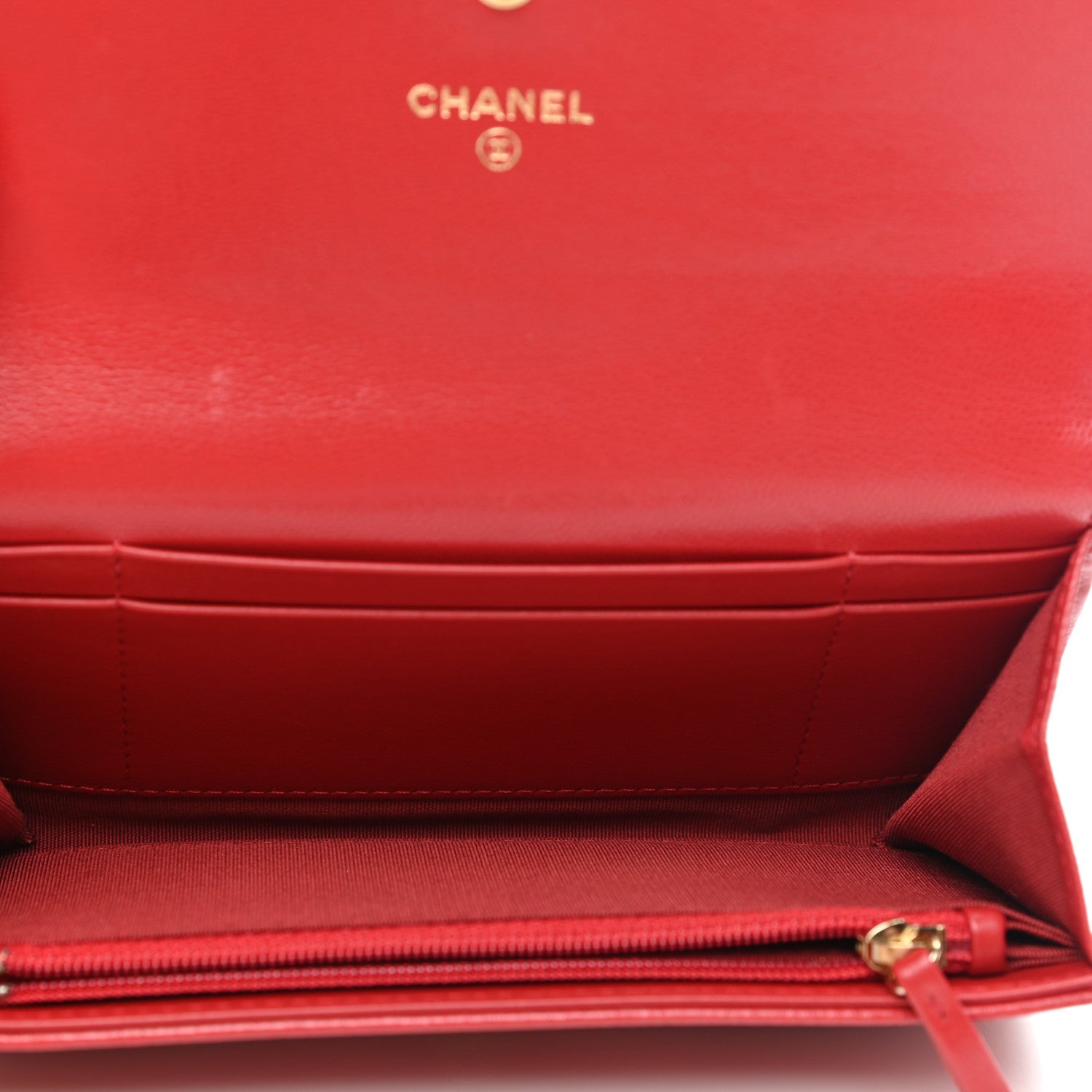 Chanel Goatskin Quilted Chanel 19 Flap Wallet Red 5 of 10
