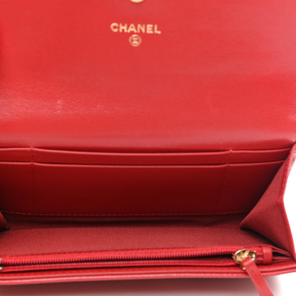 Chanel Goatskin Quilted Chanel 19 Flap Wallet Red 5 of 10