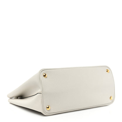 Prada Saffiano Cuir Small Double Bag Talco Fuoco 4 of 10