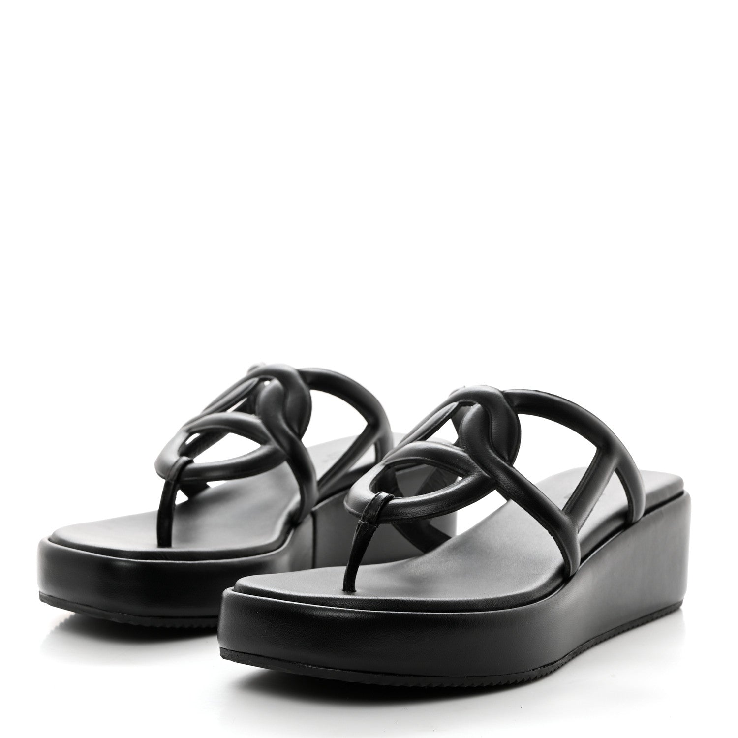 Hermes Nappa Gipsy Sandals 39 Black 3 of 9
