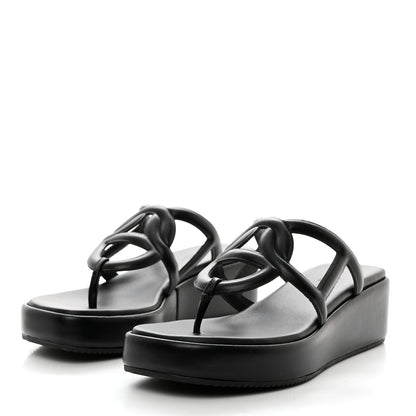 Hermes Nappa Gipsy Sandals 39 Black 3 of 9