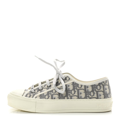 Christian Dior Canvas Oblique Walk'N'Dior Low Top Sneakers 38 Grey Stone 1 of 11