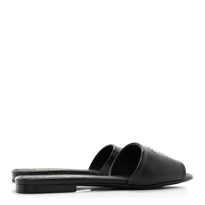 Chanel Lambskin Pearl CC Sandals 39 Black 4 of 9
