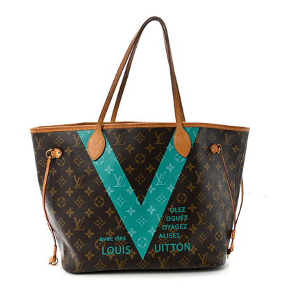 Louis Vuitton Monogram V Neverfull MM Turquoise 1 of 9
