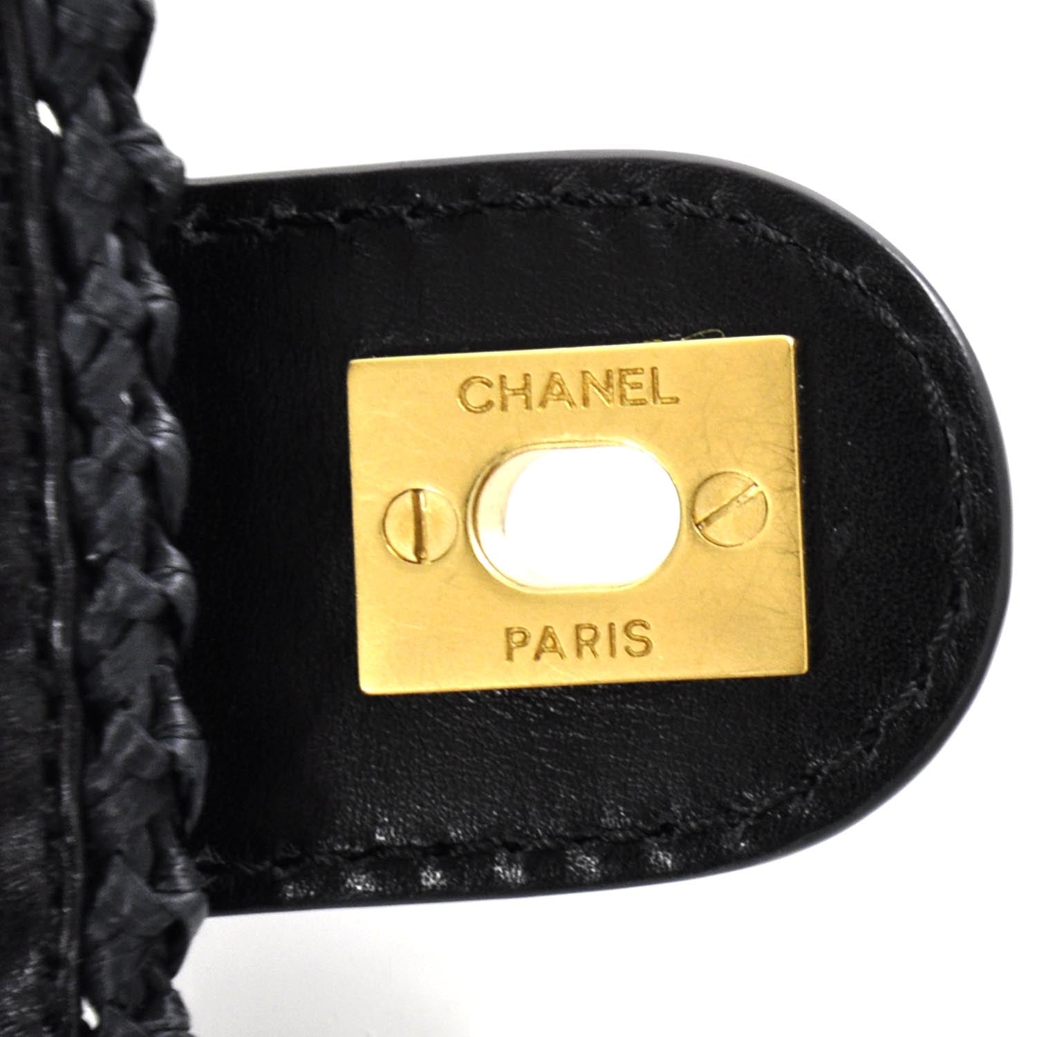 Chanel Straw Raffia Shoulder Bag Black 7 of 11