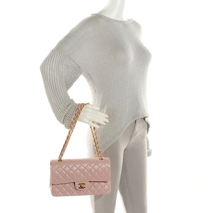 Chanel Lambskin Quilted Medium Double Medium Light Pink 2 of 9