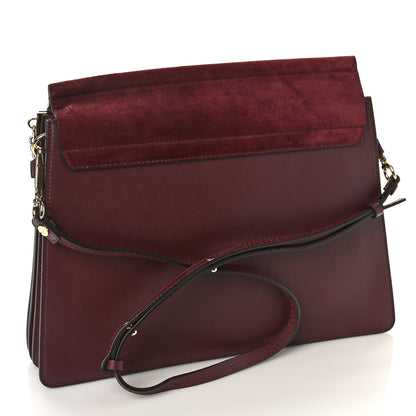 Chloe Calfskin Suede Medium Faye Shoulder Bag Plum Purple 2 of 8