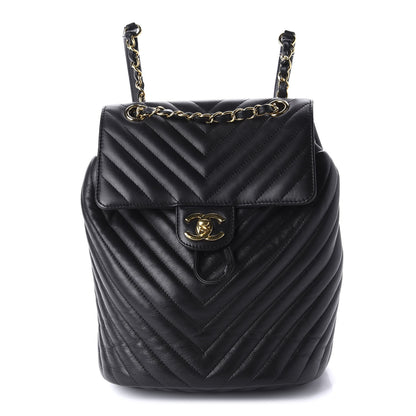 Chanel Calfskin Chevron Quilted Small Urban Spirit Backpack Black 1 of 11
